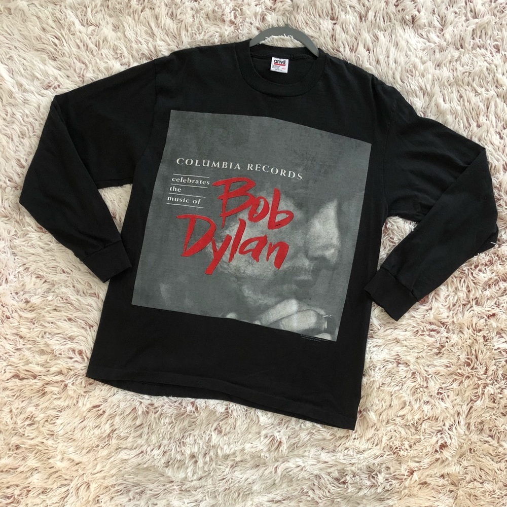 **VINTAGE Long Sleeve Black Bob Dylan Shirt